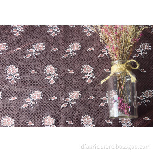 Nylon Polyester Poppy Pattern Lace Fabric
